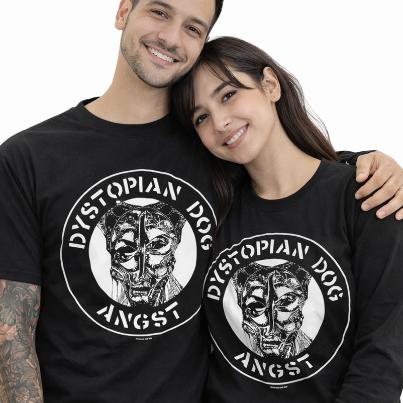 Kaos DYSTOPIAN DOG ANGST Tshirt 100% Cotton Realpic || Size S M L XL XXL 3XL 4XL || DISTRO TSHIRT ||