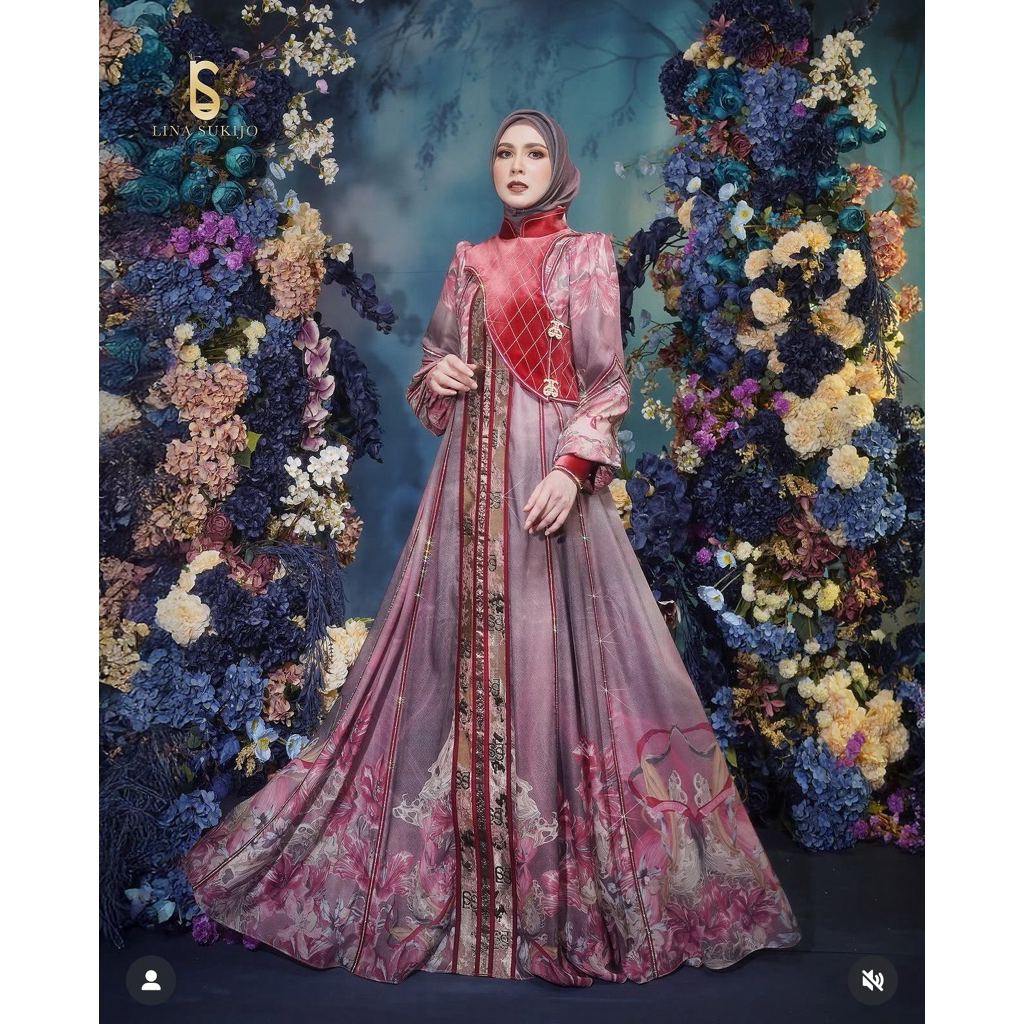 Gamis syari brand eles lina sukijo set syari eL.eS