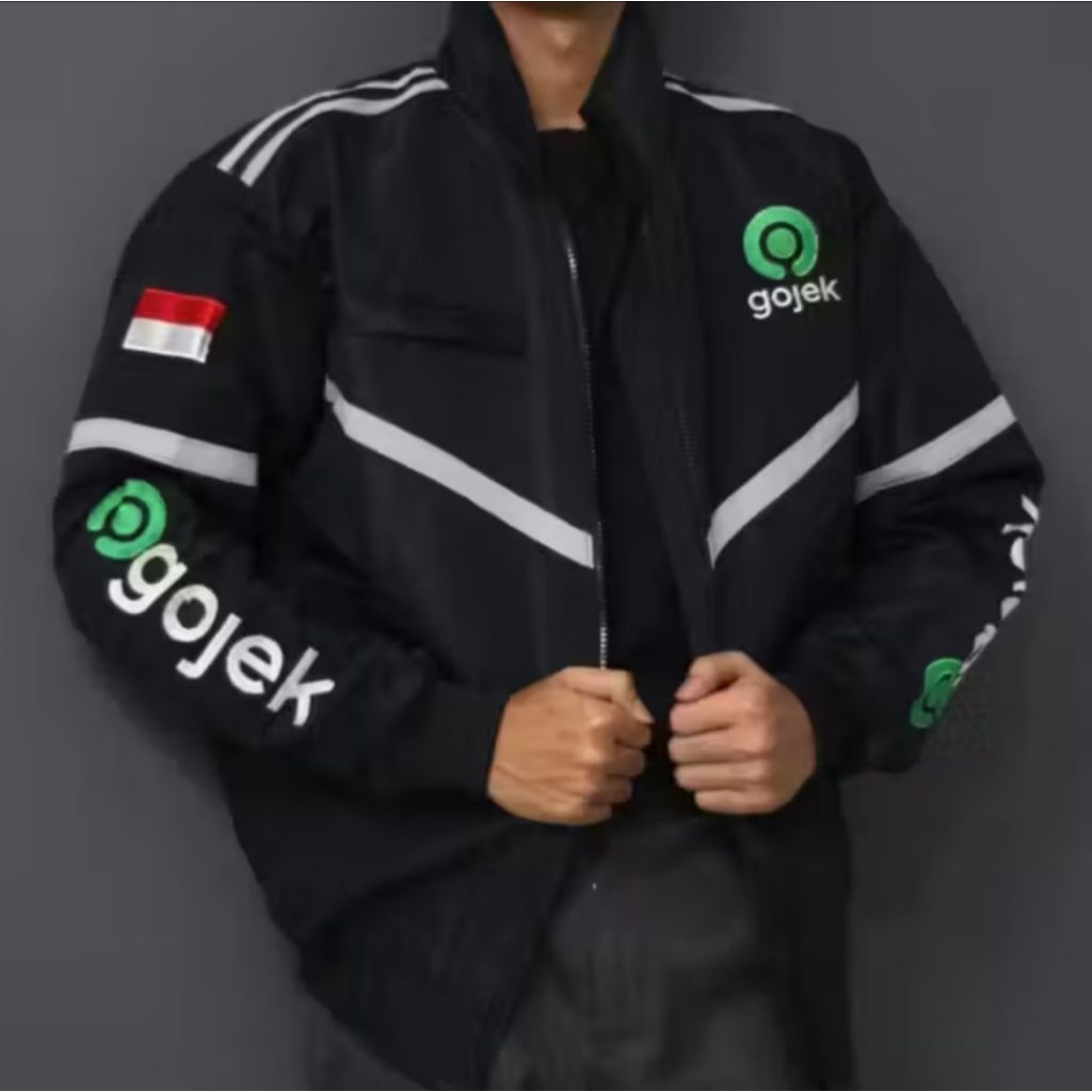 Jaket Bomber GJ HITAM /Jaket hitam pria /Jaket motor Terlaris/Jaket Driver/Jaket Motor Pria / jaket 