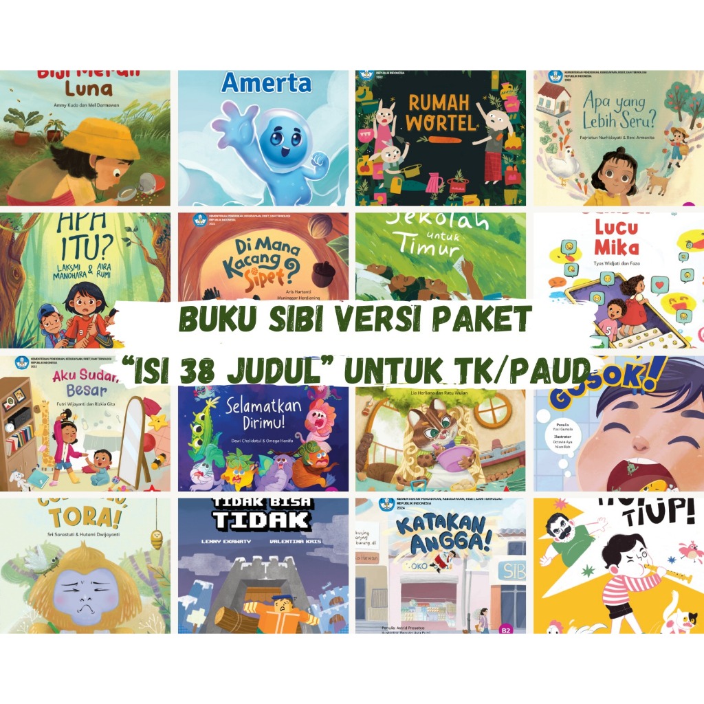 PAKET BUKU SIBI ISI 38 JUDUL Buku Kemendikbud Ristek Literasi Pojok Baca Rekomendasi untuk TK/PAUD