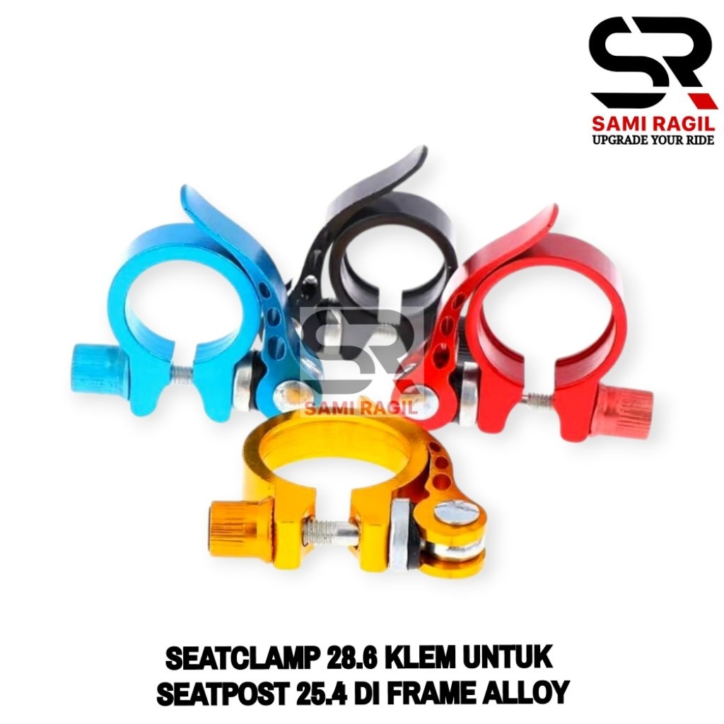 SEATCLAMP 28.6 KLEM UNTUK SEATPOST 25.4 DI FRAME SEAT CLAMP PENAHAN TIANG SADEL SEDEL SADDLE SEPEDA 