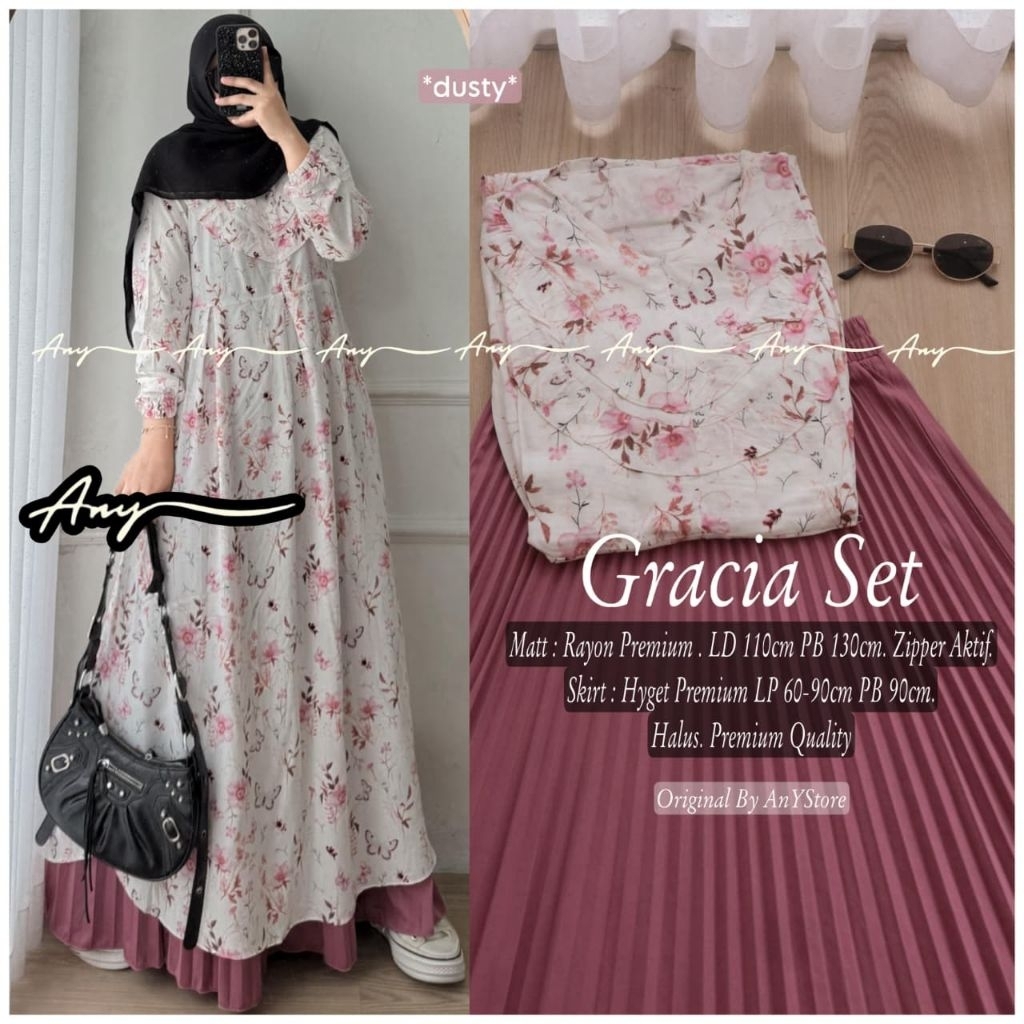 GRACIA ARUMI AURYN HAZEL LENMA KILVA SET ORIGINAL BY ANY STORE oneset setrok setelan atasan long tun