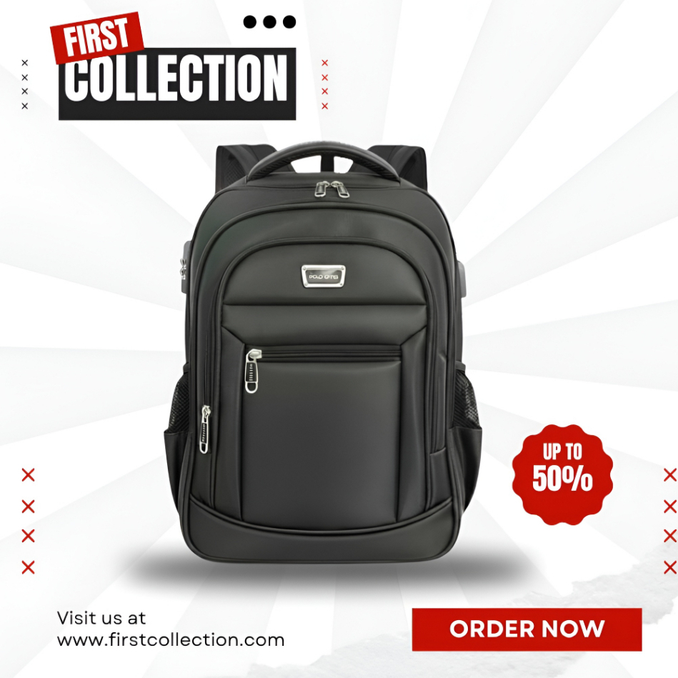 Tas Polo 16 inc Tas Ransel Kerja Tas sekolah Kunci Usb Port Polo Raincoat Import