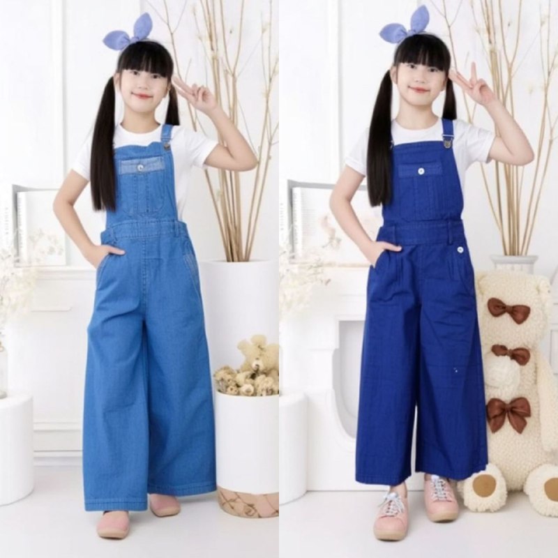 Baju Kodok Anak Model Kulot Bahan Jeans Umur 5-12tahun
