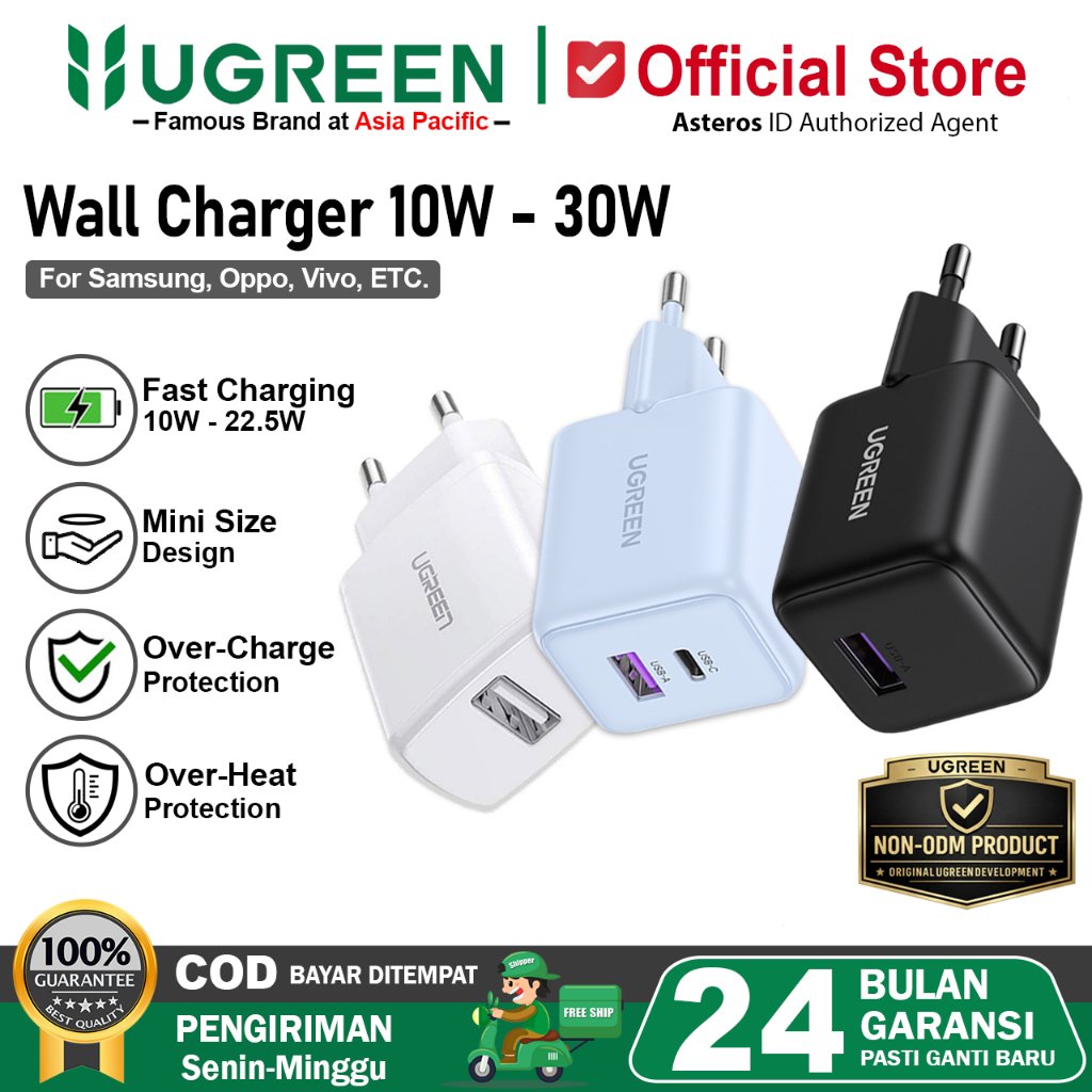 UGREEN Kepala Charger Android Samsung Vivo Xiaomi Oppo 10W 18W 22.5W