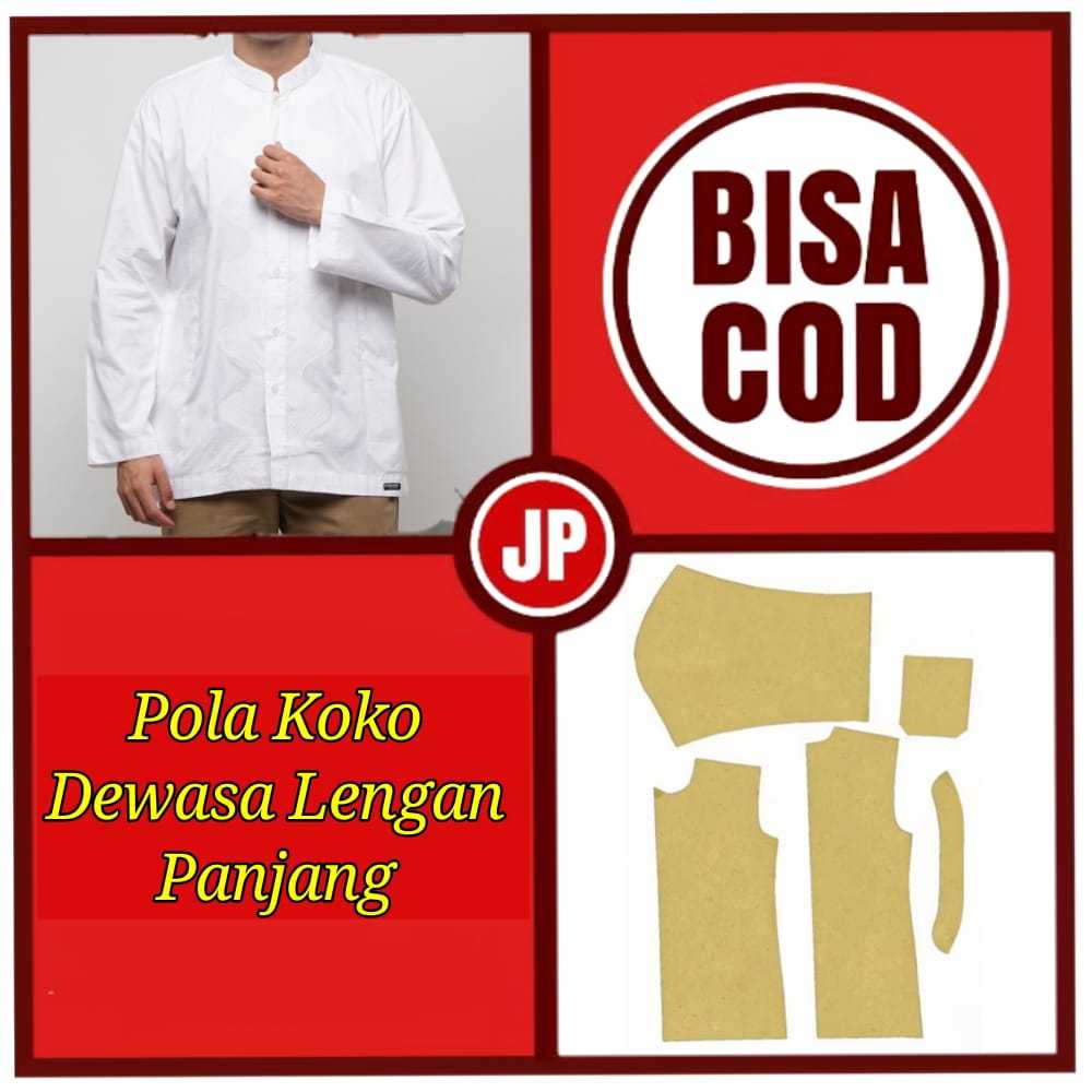 Pola Koko Dewasa Lengan Panjang/Pola Baju Koko/Pola Jahit Koko/
