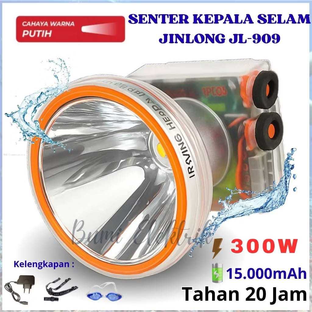 Senter Kepala Selam Jinlong JL-909 300W Putih