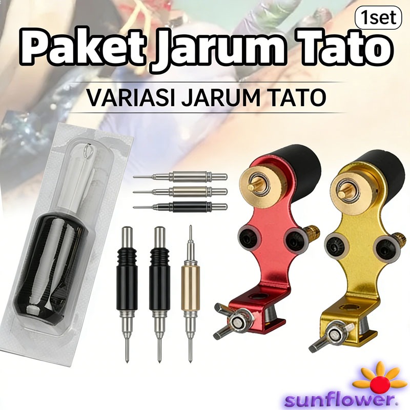 Alat Tato Full Set Kualitas Tinggi - Kit Tato Lengkap dengan Jarum Tato
