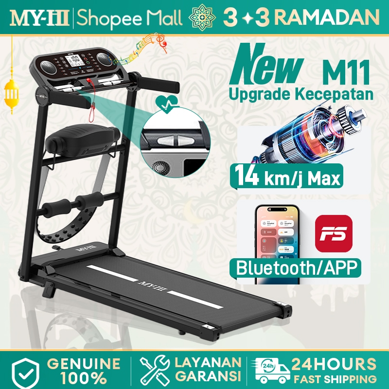 MY-HI Treadmill electric low watt M10  BB 260kg Treadmill Portable listrik lipat Walking Pad Running