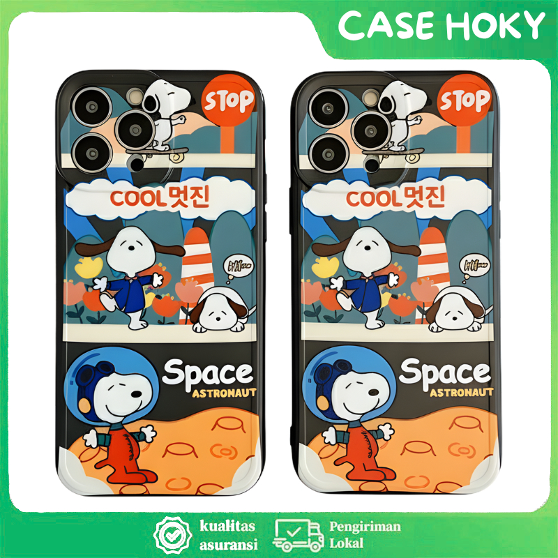 Case Oppo A16 A16S A54 4G Casing Liquid Snoopy Space Softcase TPU Dove