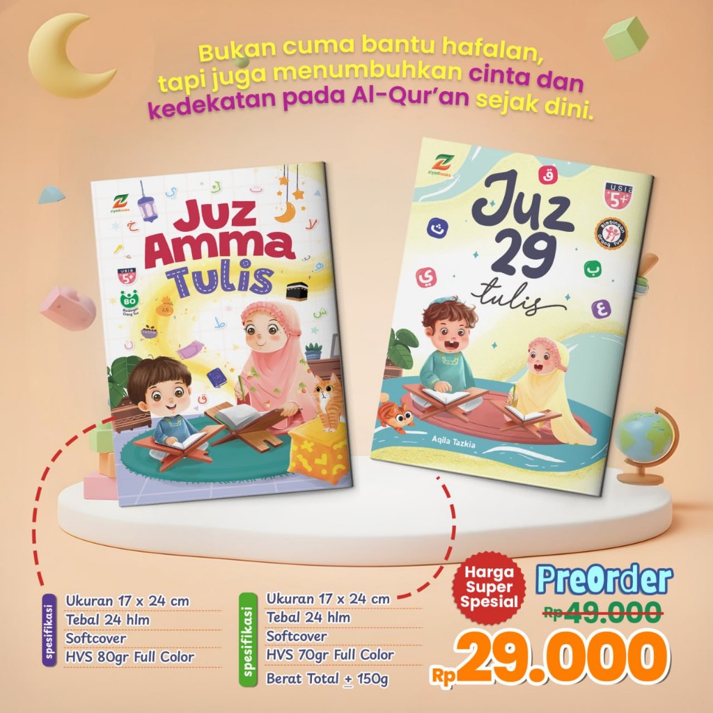 Ziyadbooks - Paket Juz Amma Tulis B5+Juz Amma Tulis 29 - Buku Latihan Menulis Al Quran untuk Anak