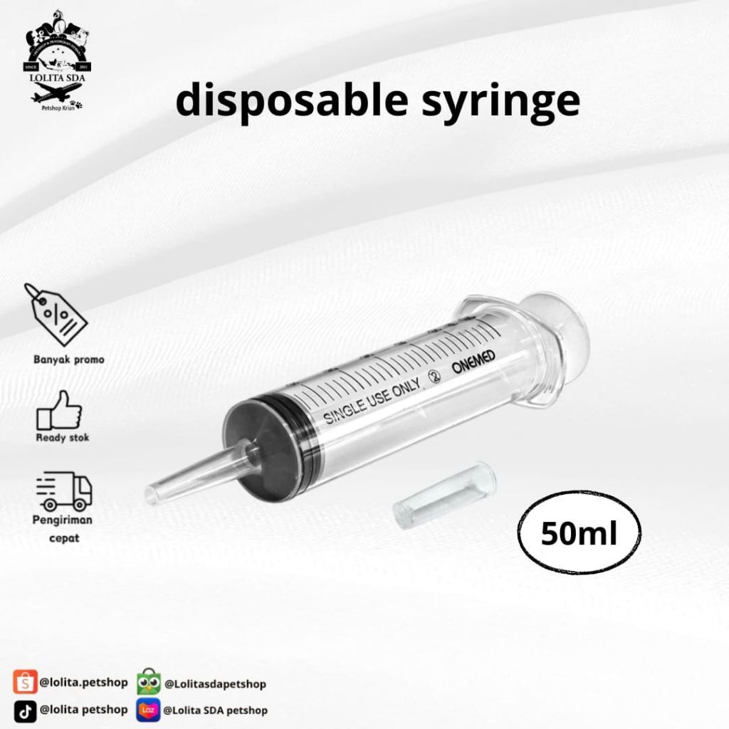 Alat suntik Syringe 50cc gp care spuit 50ml lubang tengah ecer