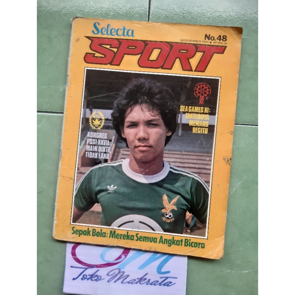 majalah olahraga SELECTA SPORT cover pemain sepakbola arseto solo RICKY YACOB dan ada artikel tentan