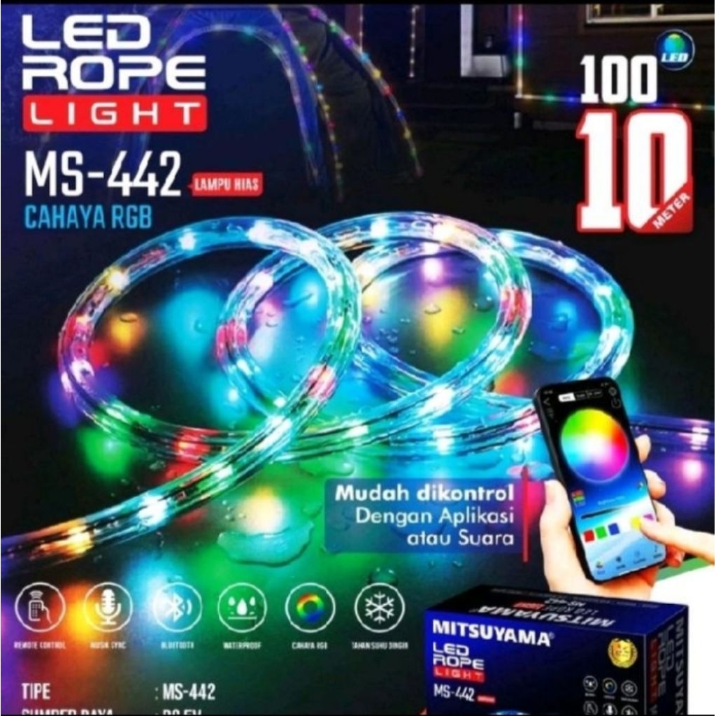 Lampu Selang Bulat LED RGB Rope Light MS-442