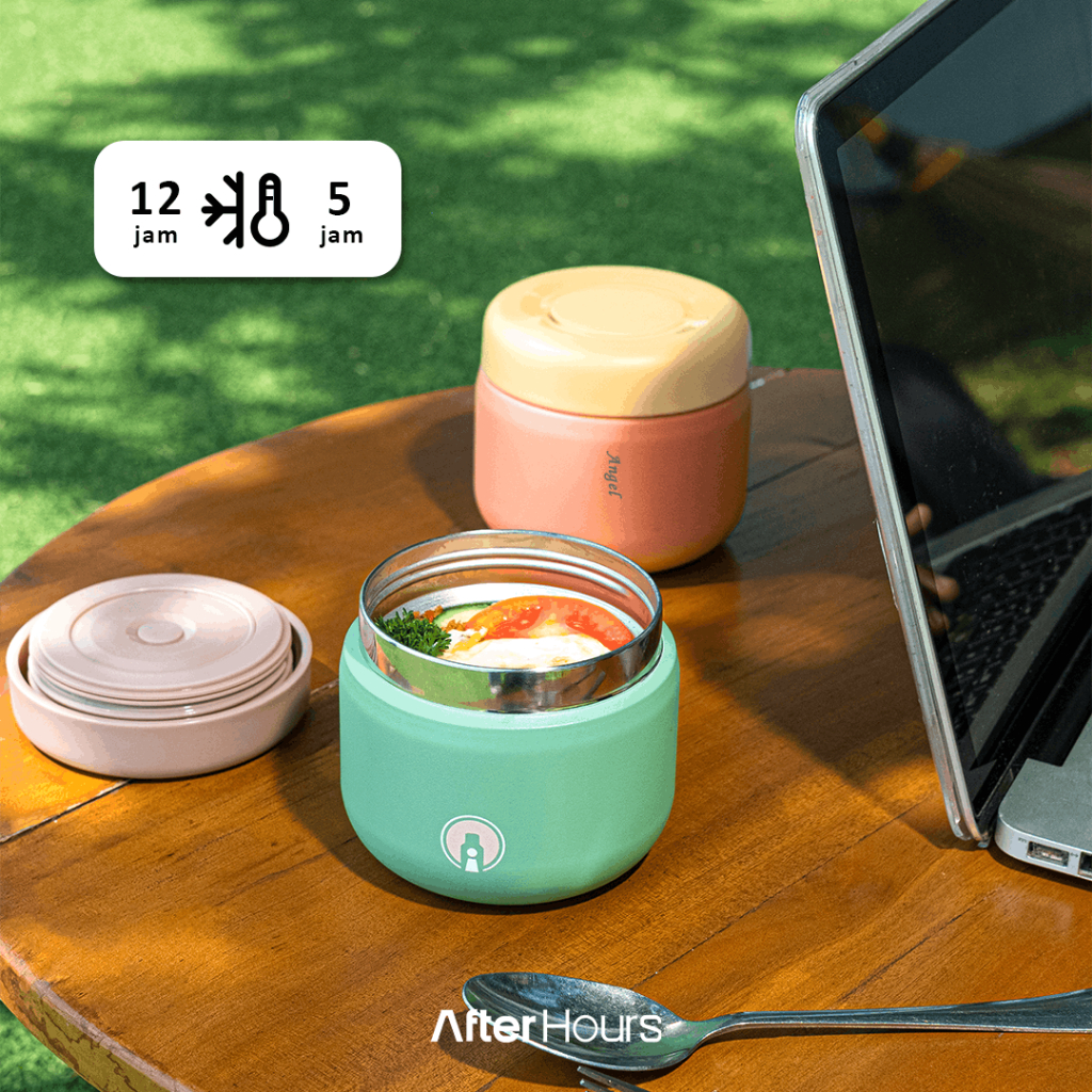 AFTER HOURS Porri - Lunch Box Termos Tempat Makanan Sup Kuah 300ml Anti Bocor Tahan Dingin 12 Jam Pa