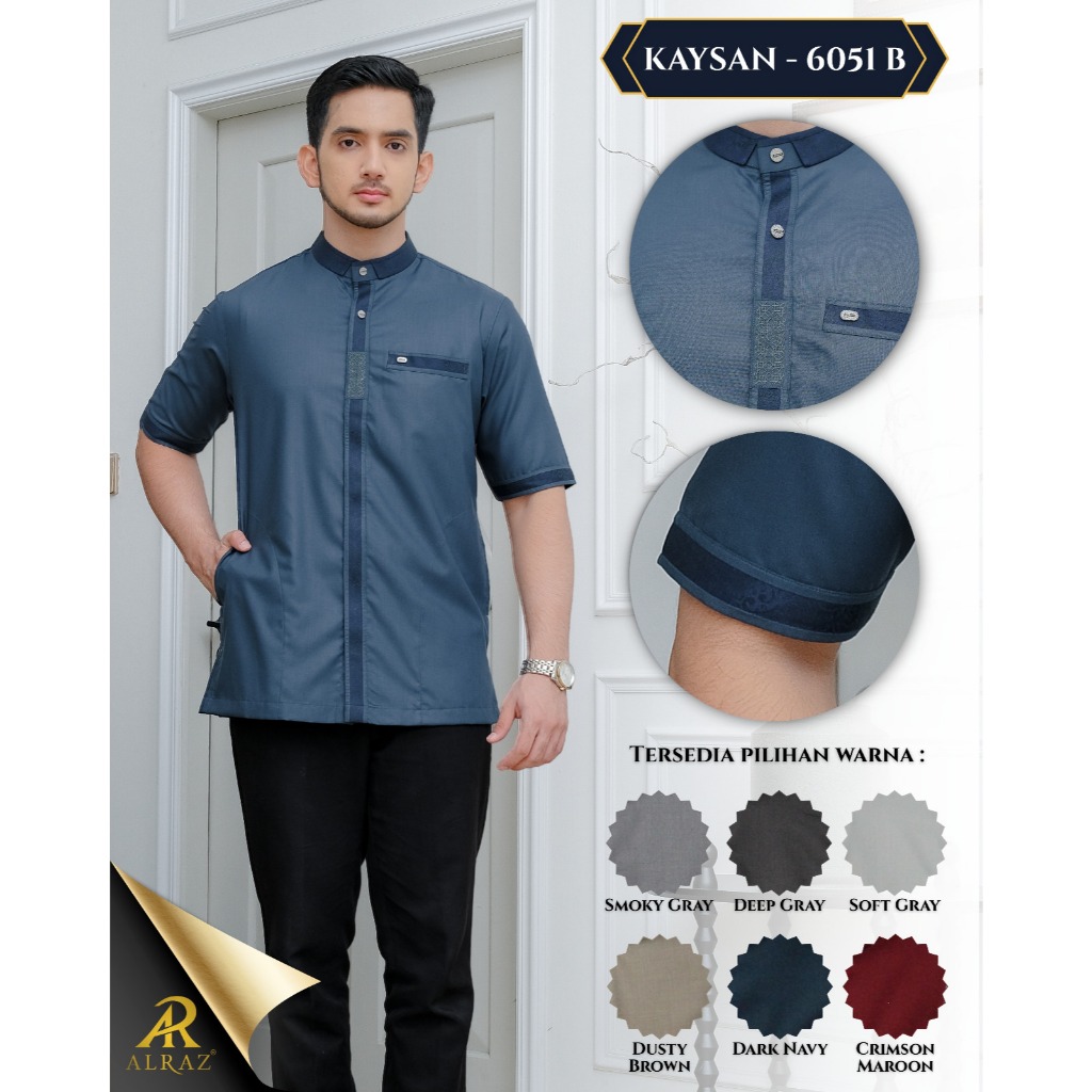 ALRAZ BAJU KOKO KEYSAN6051B LENGAN PENDEK ORIGINAL