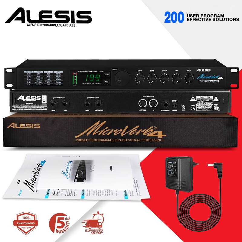 ALesis Microverb 4 Reverb Digital untuk Panggung & KTV, Prosesor Efek Digital Profesional DSP