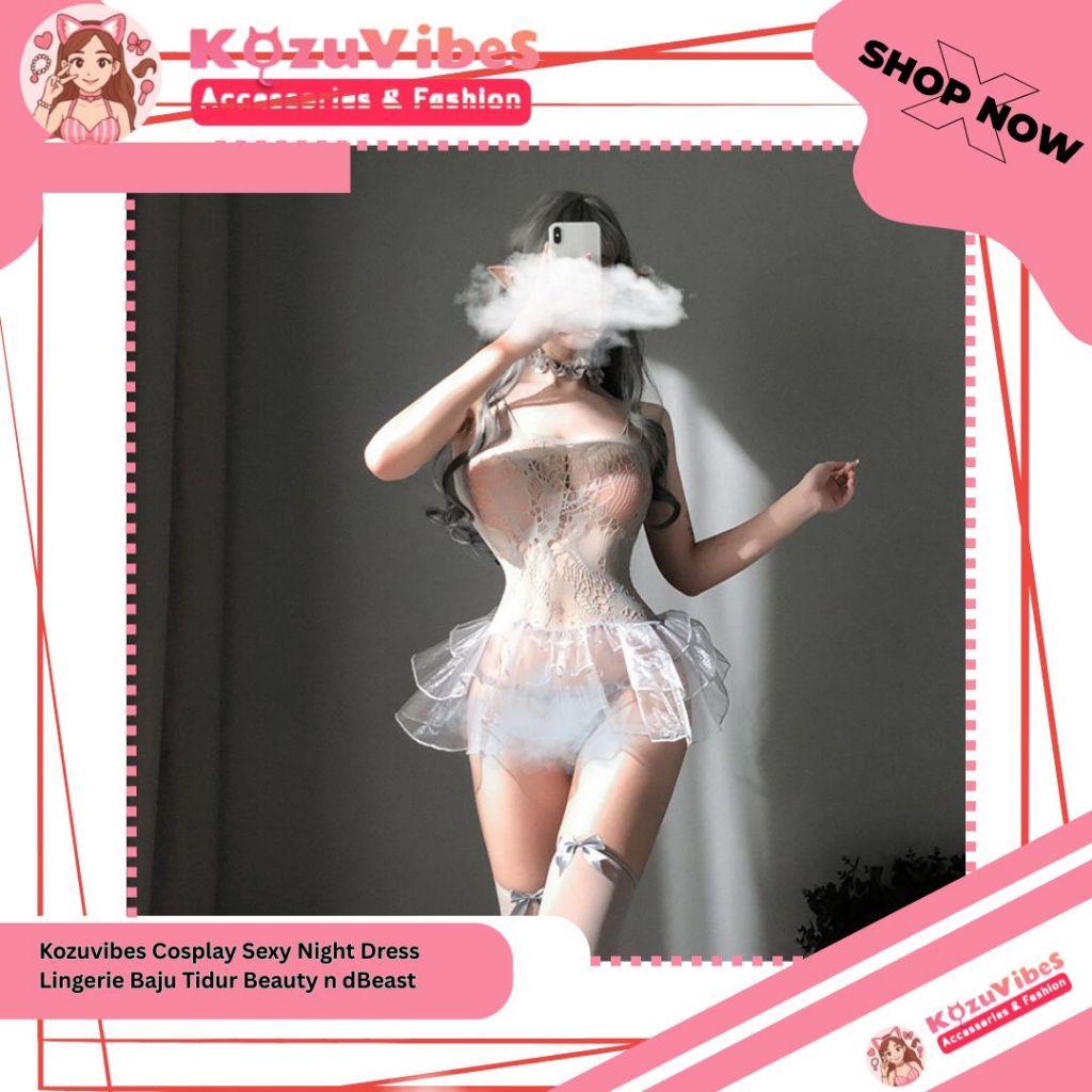 Kozuvibes Cosplay Sexy Night Dress Lingerie Baju Tidur Beauty n dBeast