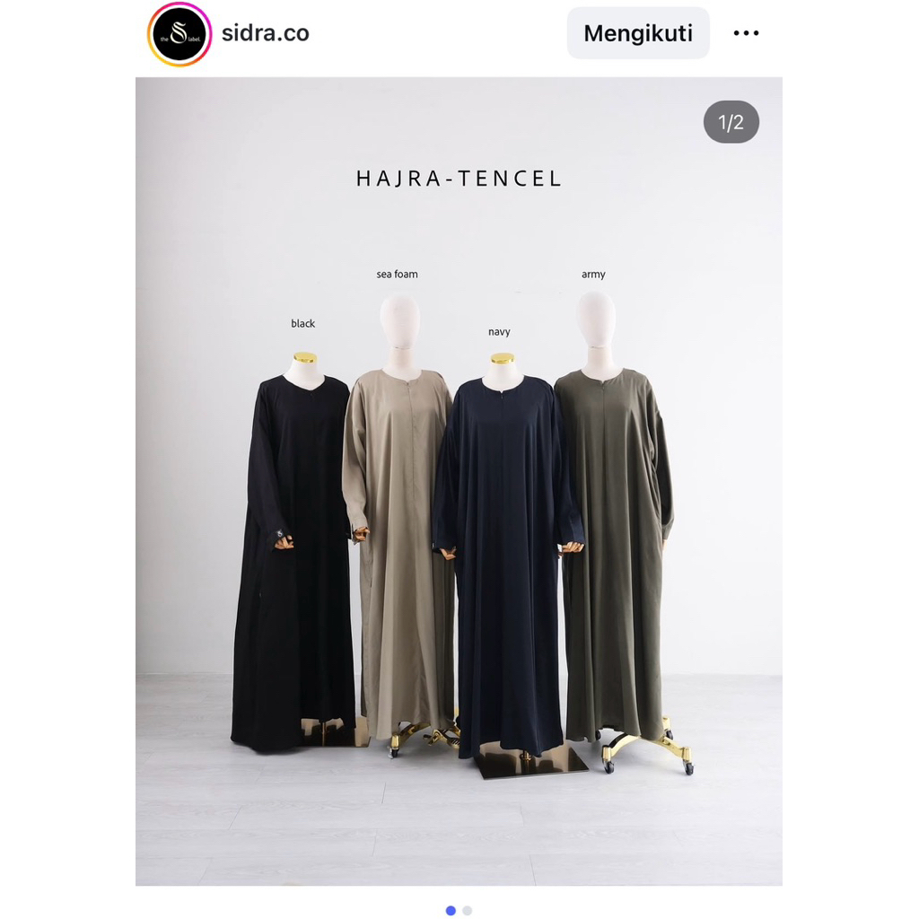New Gamis Hajra Sidra.co (Ex foto katalog Warna Hitam )