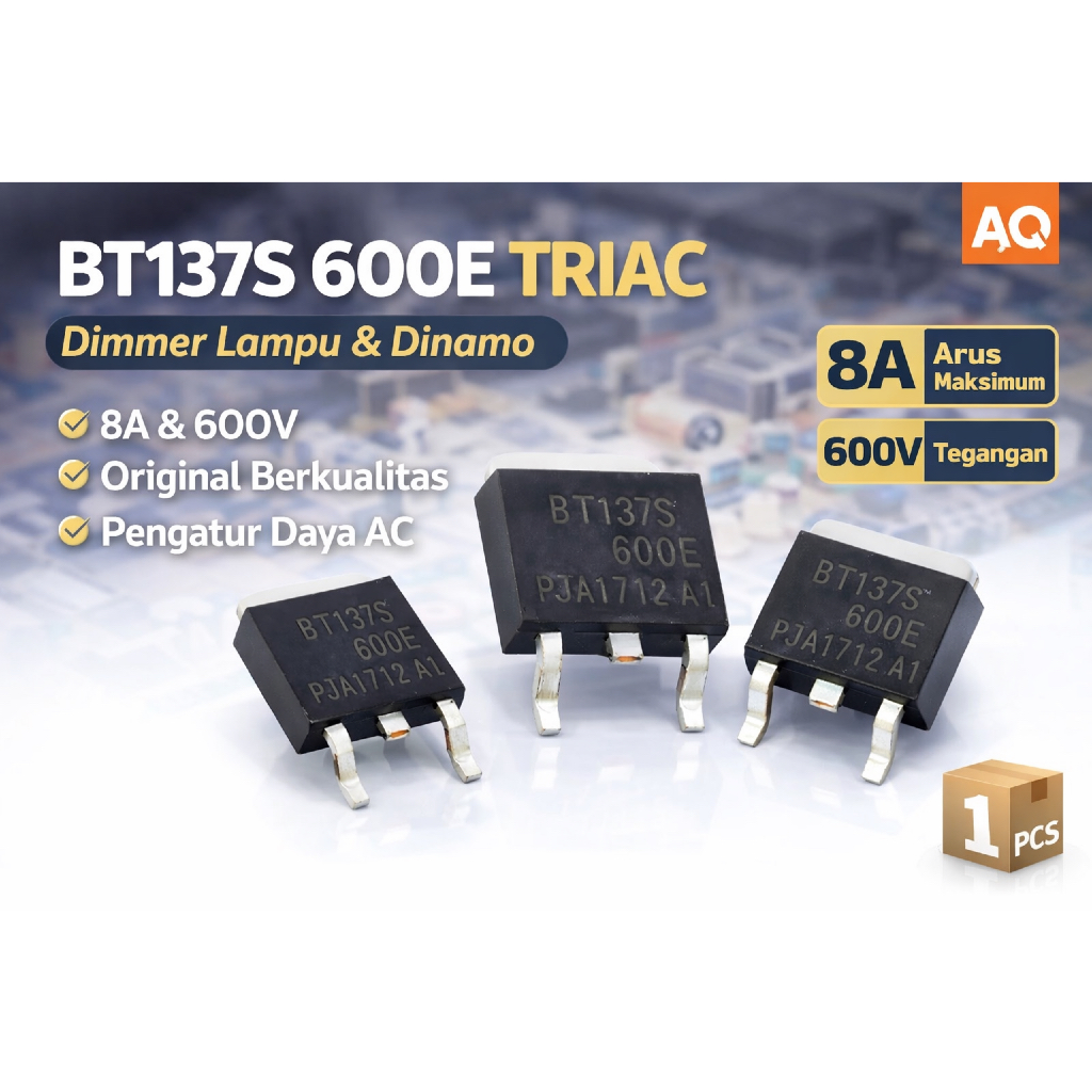 BT137S 600E TRIAC Asli 8A 600V SMD Dimmer Lampu & Pengatur Kecepatan Dinamo