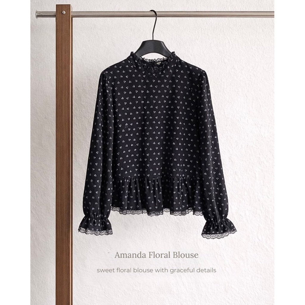 Amanda Floral Blouse / Blouse wanita premium / Floral blouse wanita / Blouse bunga bunga wanita prem