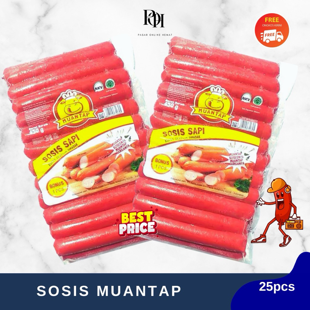 Muantap Sosis Sapi Bartoz Original 450gr/25pcs