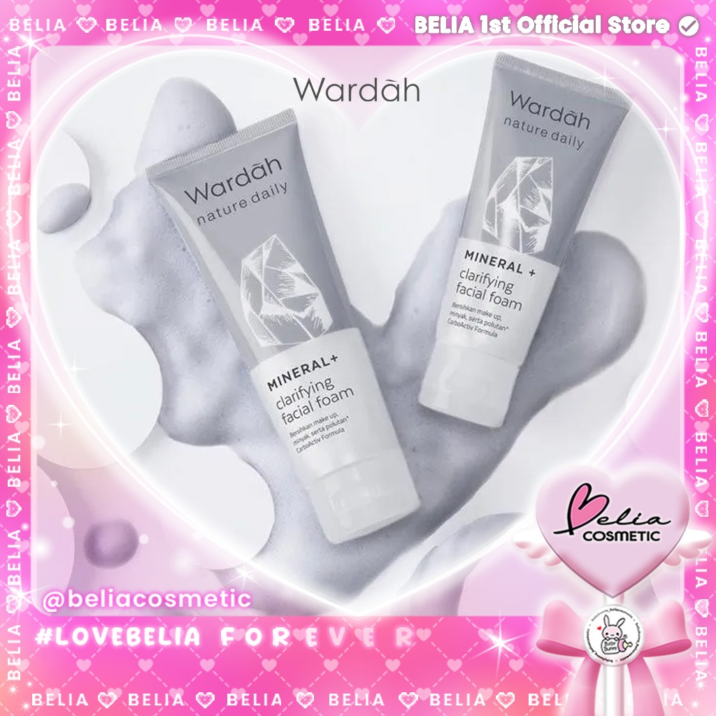[ BELIA ] WARDAH Nature Daily Witch Hazel Purifying MoistGel 40ml | Mineral+ Facial Foam Clay Mask