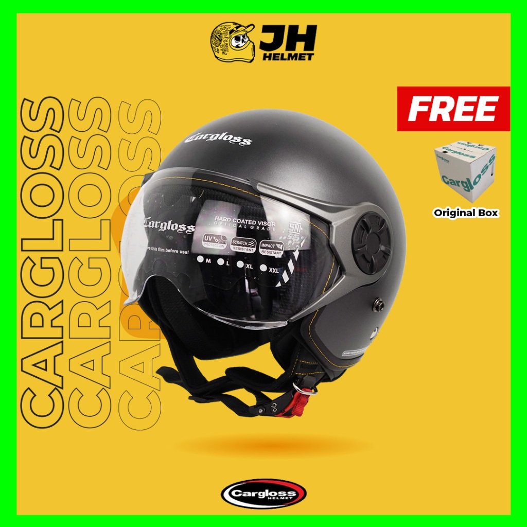 Helm Cargloss Retro Original YRM Ghotic Solid Anchore Grey Doff | Helm Half Face | Jual Helm