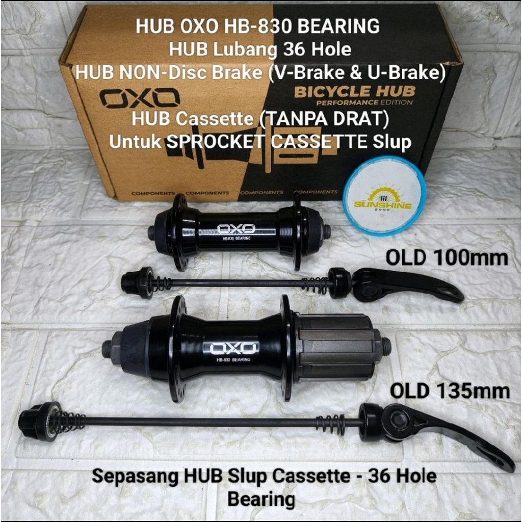 Hub Freehub Slup 36H OXO HB830 Pengganti HB829 Sprocket CASSETTE 7 8 9 10 Speed BEARING V-Brake dan 