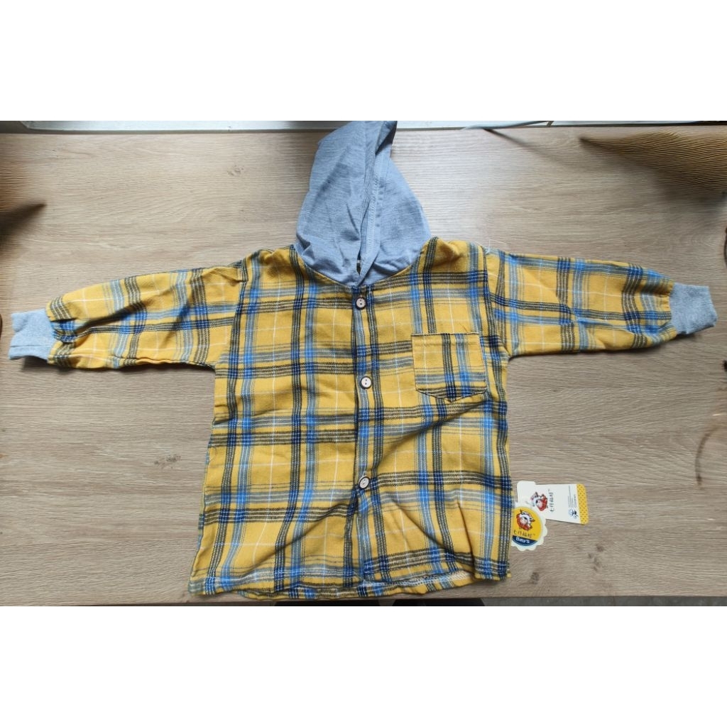 BAJU FLANEL KOTAK KUNING MERAH