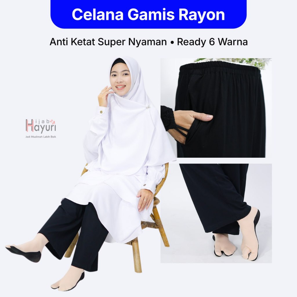 Celamis Adem Lembut Bahan Spandex Rayon Premium Tidak Menerawang Syar'i Elena