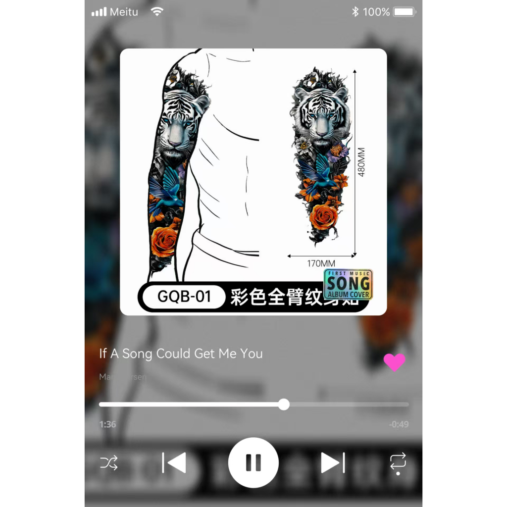 Tato Lengan Pria Perkasa Tato sementara