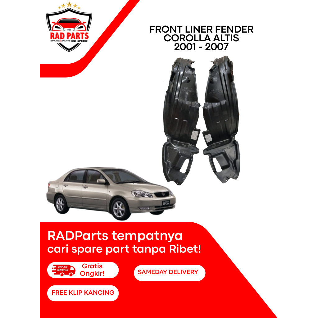 LINER TOYOTA COROLLA ALTIS 02 SD. 07 LINER INNER FENDER