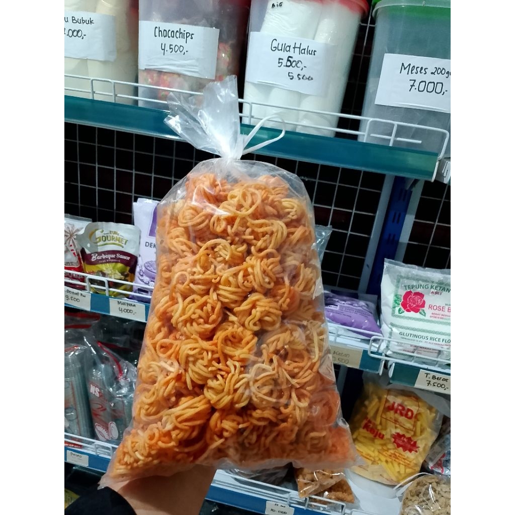 Oleh-oleh Mie kering gulung rasa ori dan pedas mie kering enak gurih