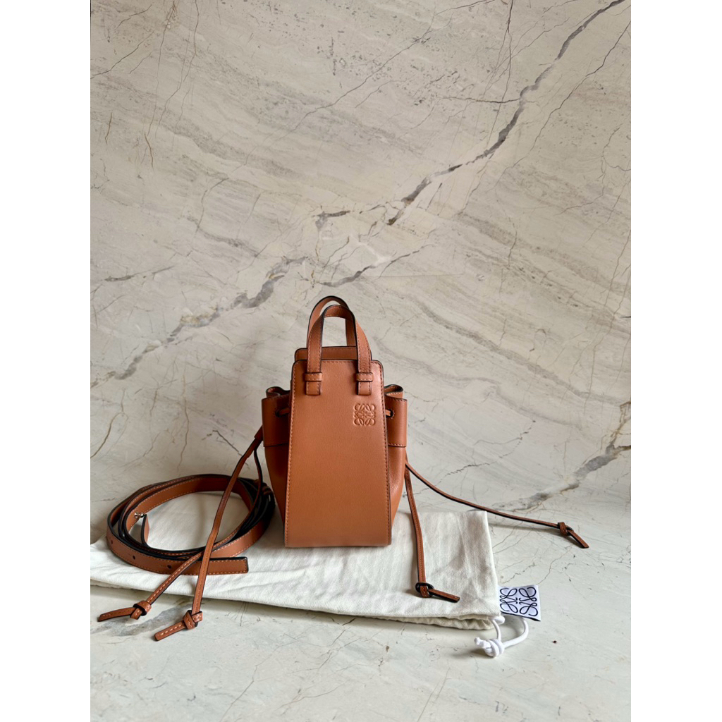 preloved loewe mini hammock tan 2018 shoulder crossbody authentic original bag