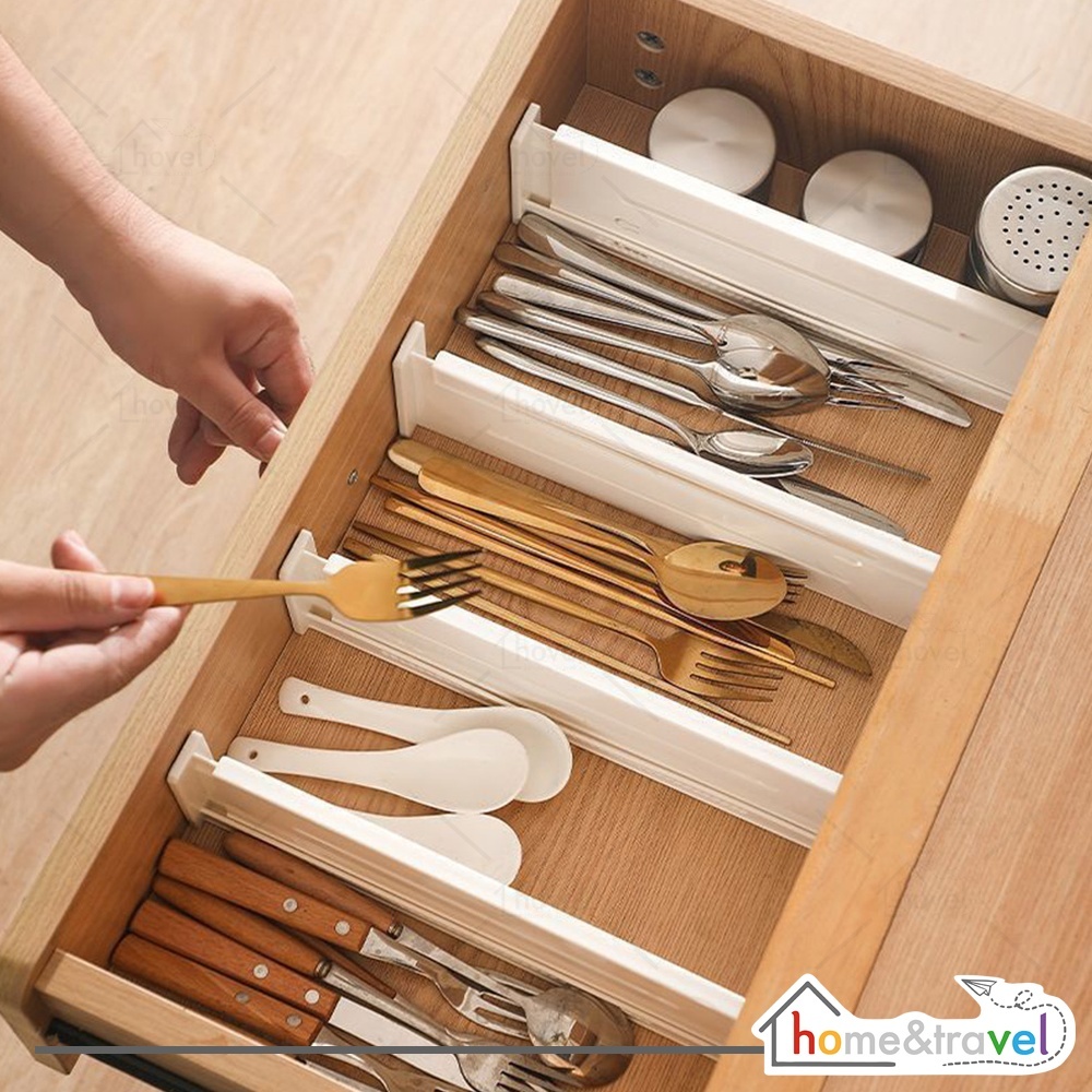 HOVELSHOP Sekat Laci Adjustable Serbaguna Pembatas Laci Dapur Meja Rias Organizer Pakaian Dalam
