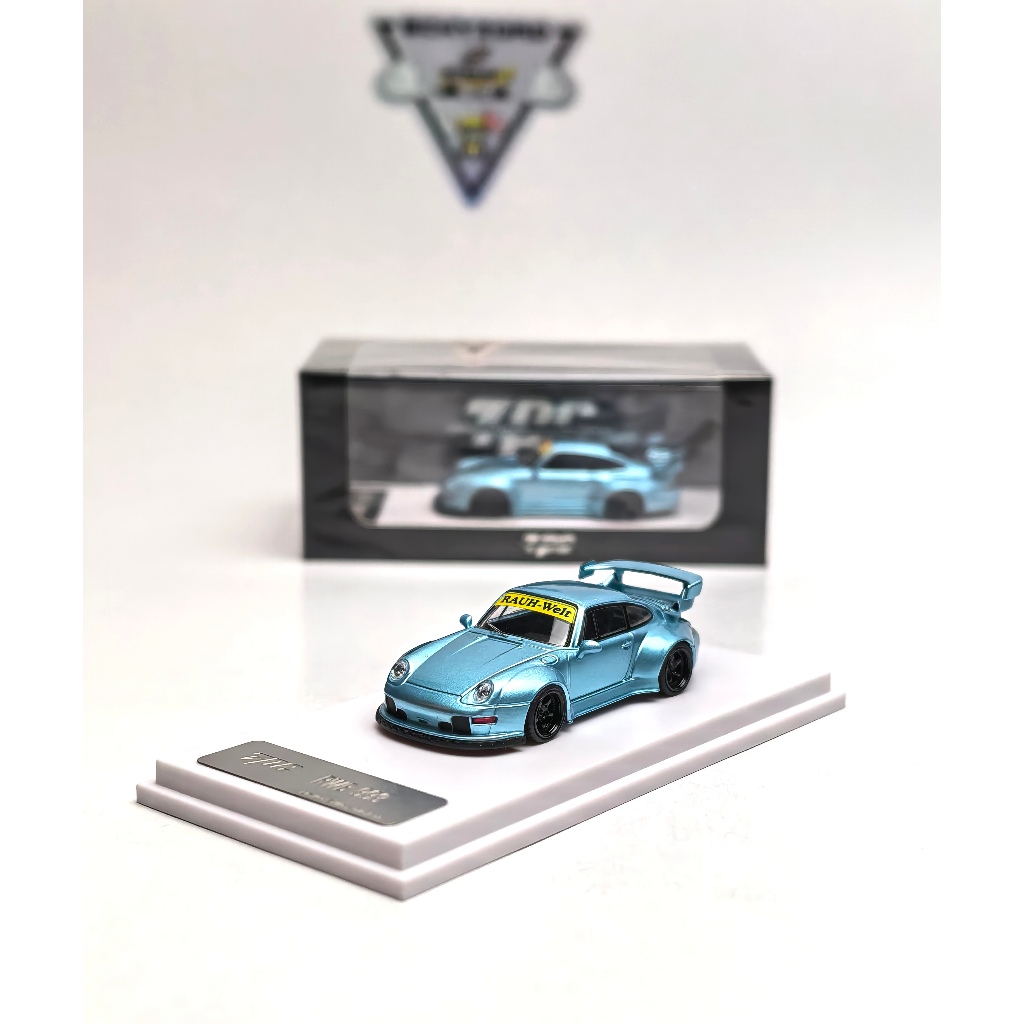 TPC Porsche RWB 993 GT Wing ADV.1 Rims Black Limited Edition Baby Blue