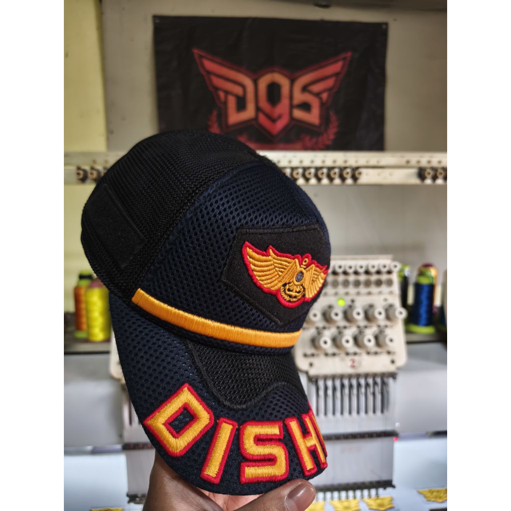 TOPI DISHUB VREASI HITAM DAN NEVY GOL 3