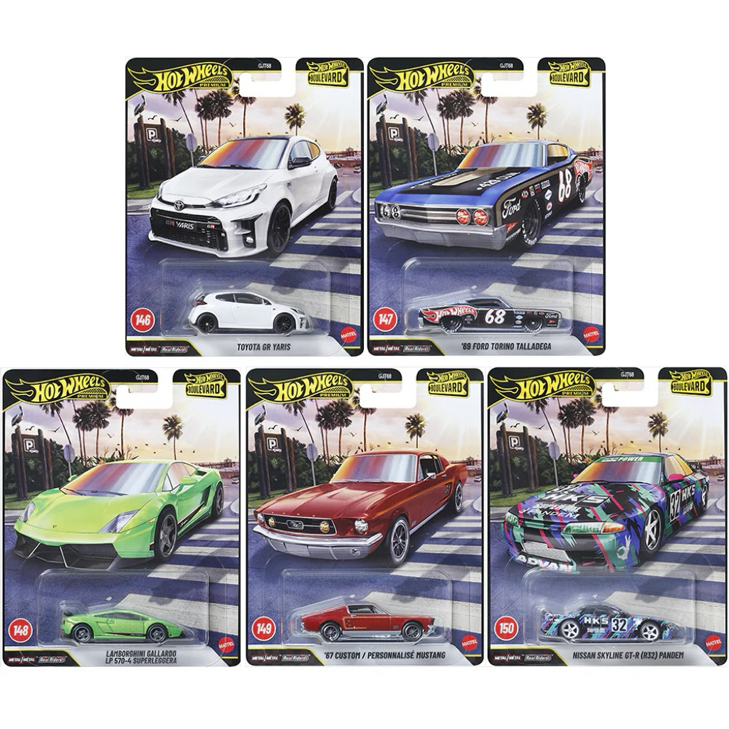 Hot Wheels Premium Boulevard Varian Mix Yaris Nissan Skyline Lamborghini Torino 67 Mustang Collector
