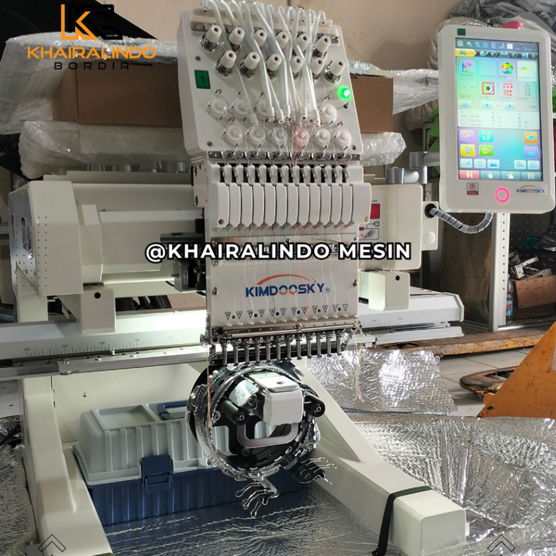 Mesin Bordir Komputer 1 Kepala 12 Jarum Tubular Merk Kimdoosky