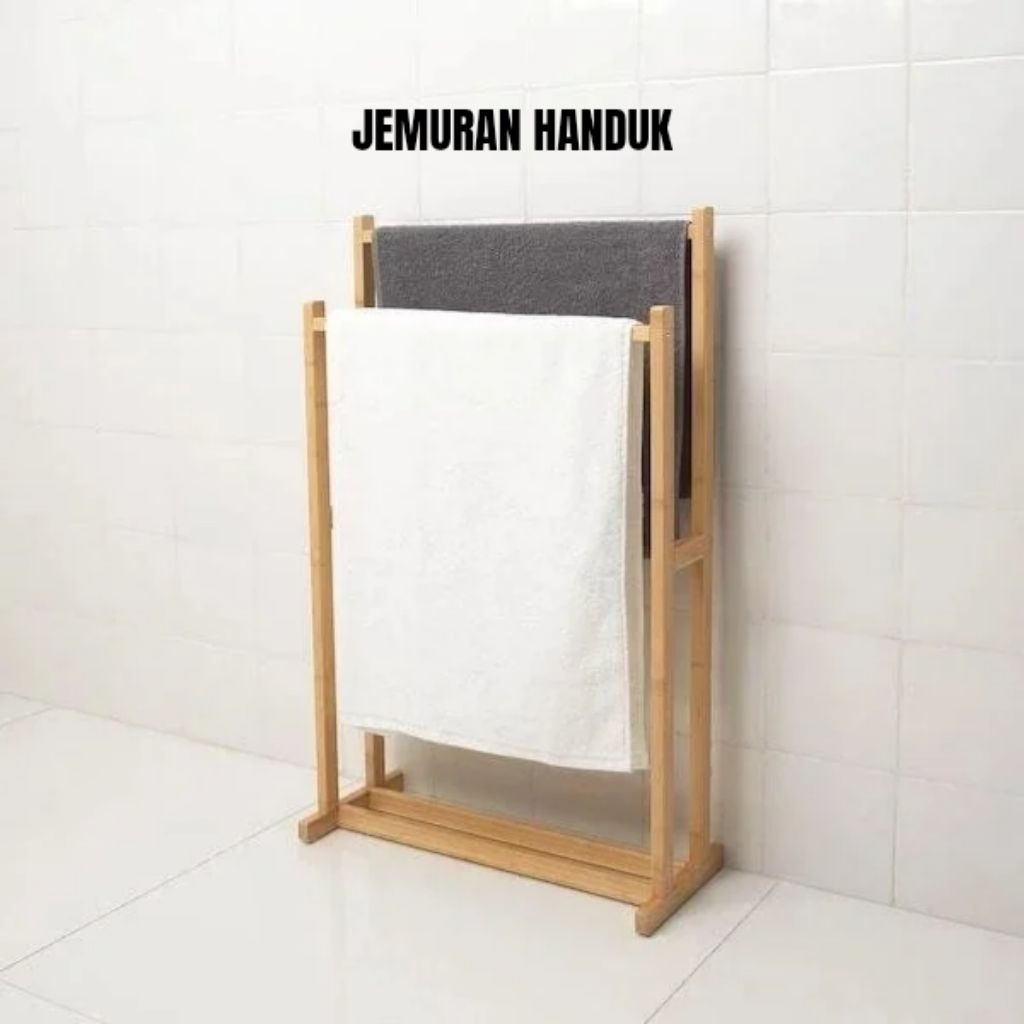 Jemuran Handuk Rak Handuk Gantungan Handuk Estetik Minimalis Jemuran Handuk Kayu