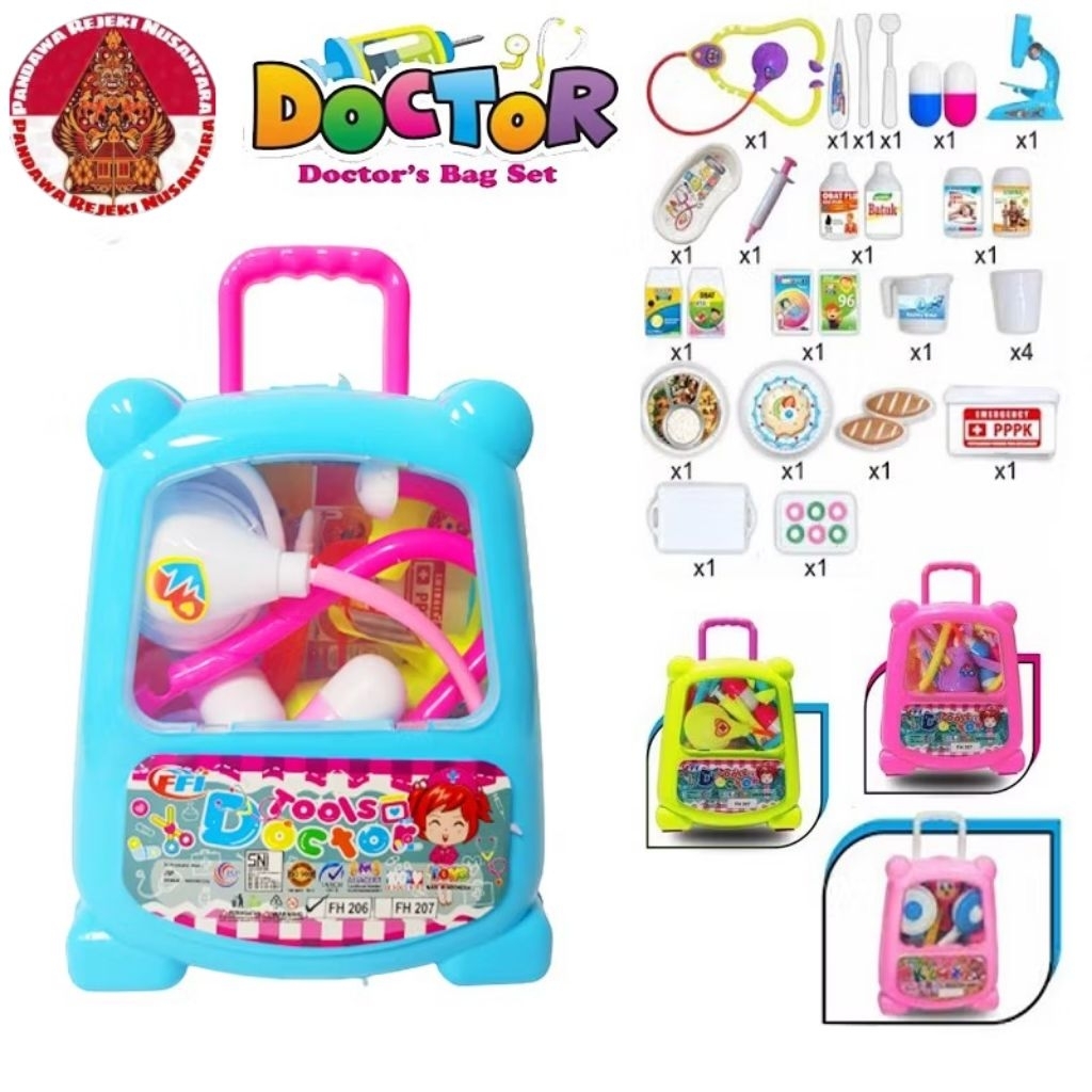Mainan Set Peralatan Dokter-dokteran Tas Troli Tools Doctor FH206