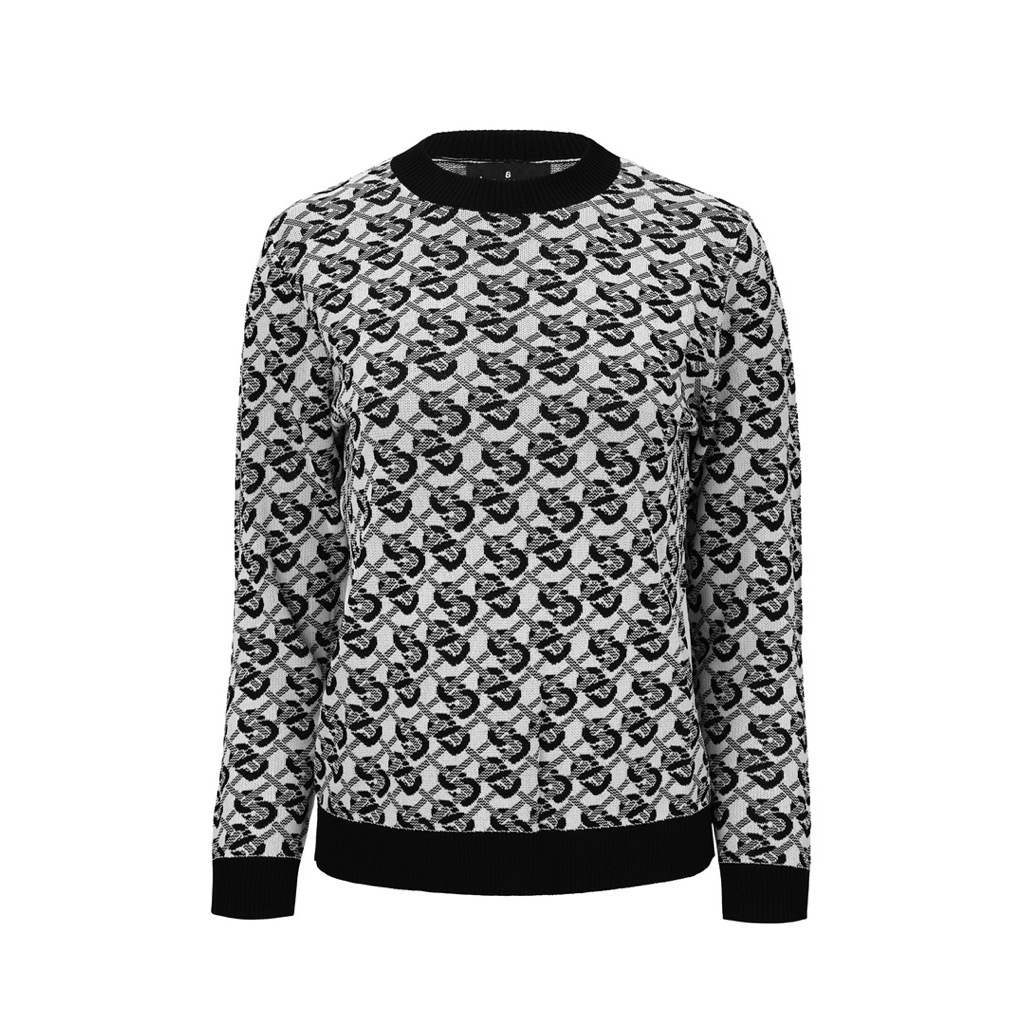 BUTTONSCARVES - SALE NEW RARE ITEM - WICKER SWEATSHIRT MONOGRAM - BLACK