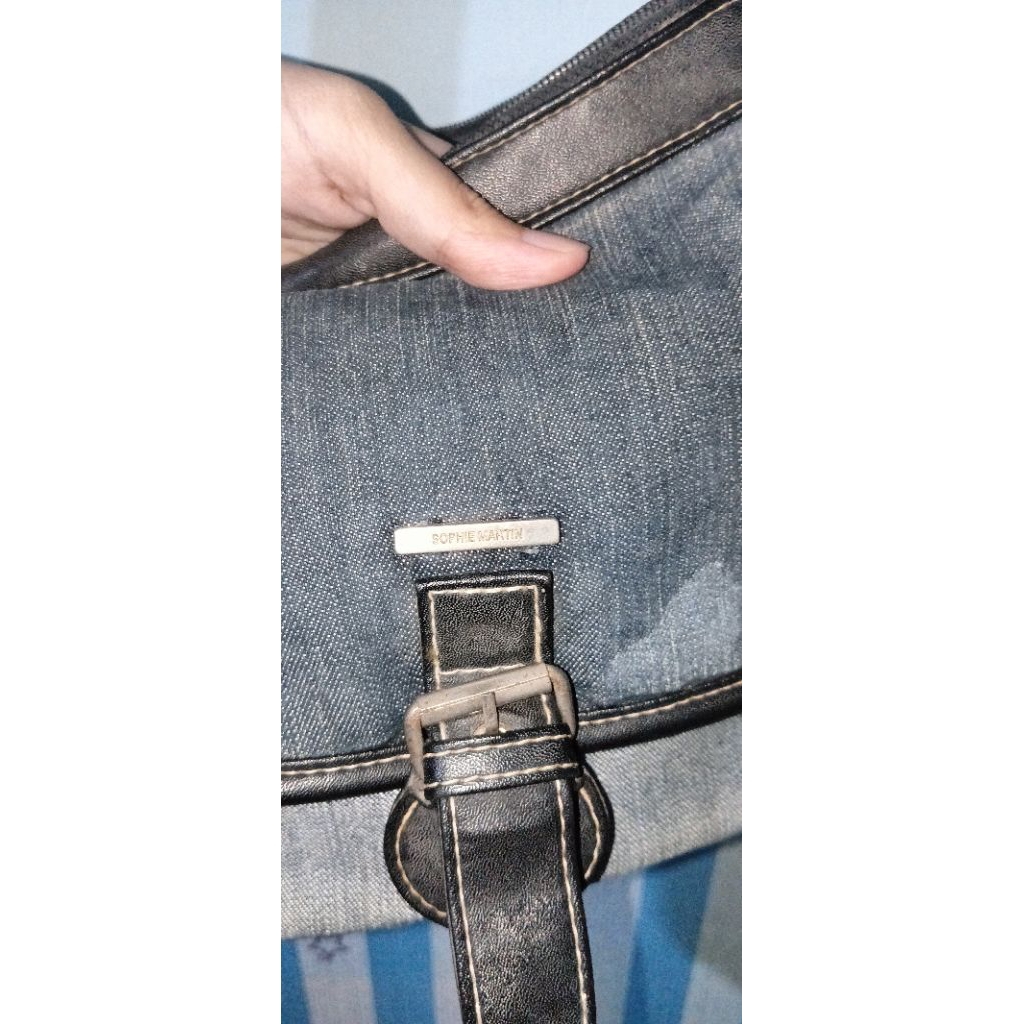 Sophie Martin Tas Wanita Preloved Hitam Abu Sling Bag Kecil Murah Kondisi Bagus