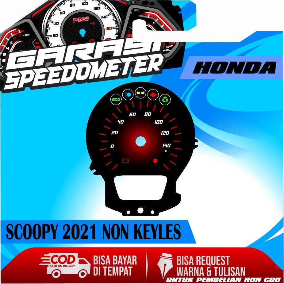 PAPAN SPEEDOMETER CUSTOM HONDA SCOOPY 2021-2023 NON KEYLEES