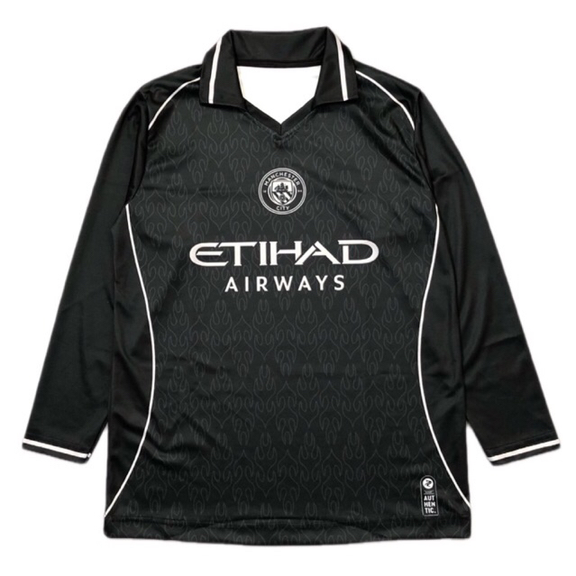 JERSEY LENGAN PANJANG MAN CITY ETIHAD BLACK | JERSEY VINTAGE | JERSEY RETRO | JERSEY PRINTING | JERS