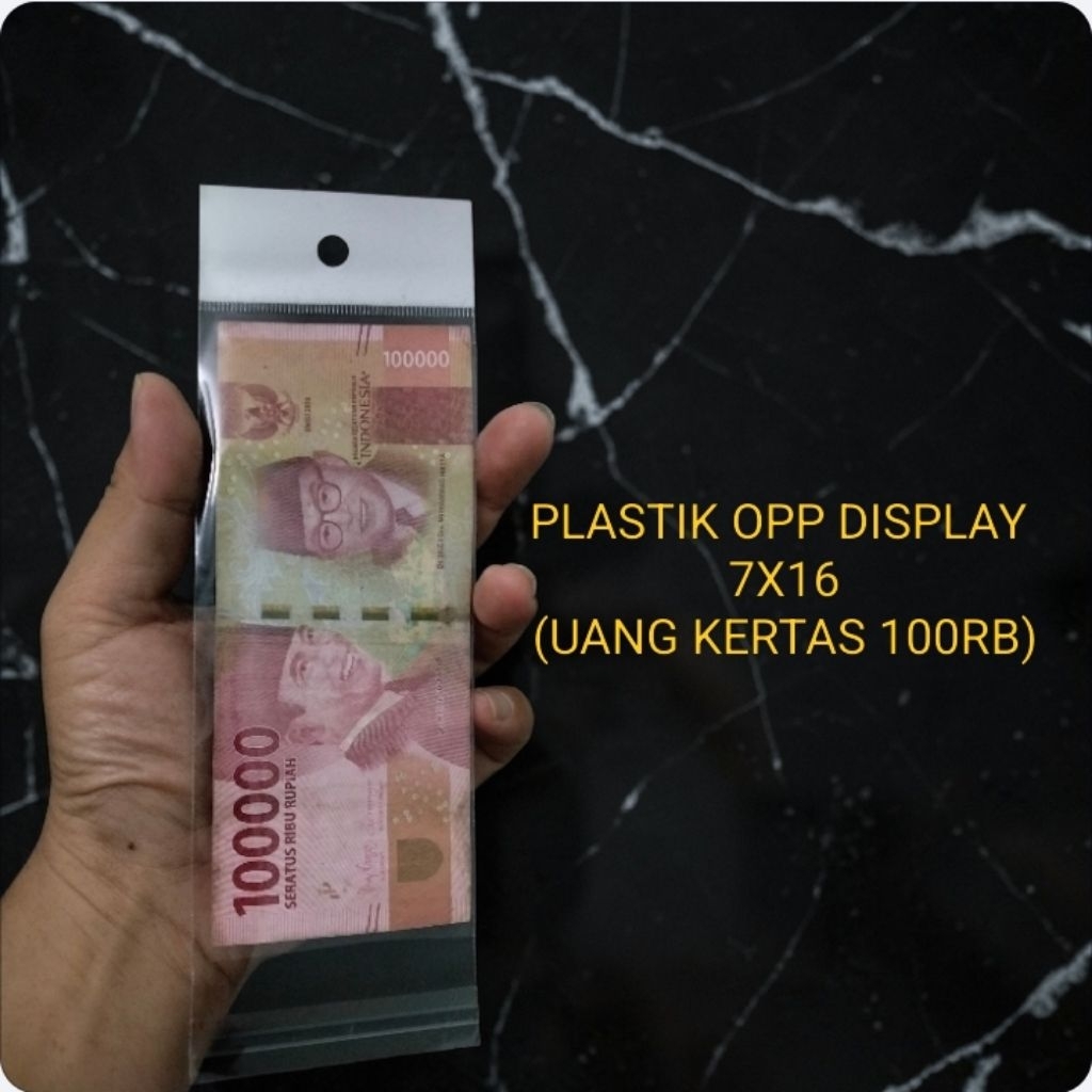 PLASTIK UANG PLASTIK OPP DISPLAY/STICKER 7x16~8x16