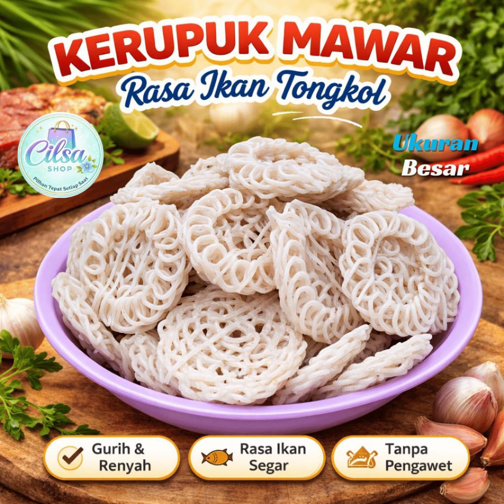 Kerupuk Keriting Ikan Tongkol Mentah 1kg