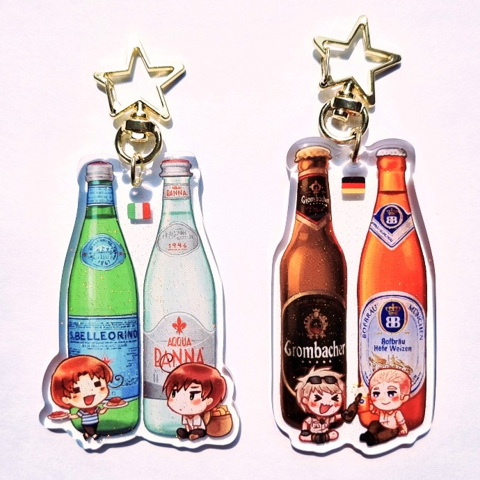 [ArTejennnn] Hetalia Epoxy Keychain – Germany & Italy brothers