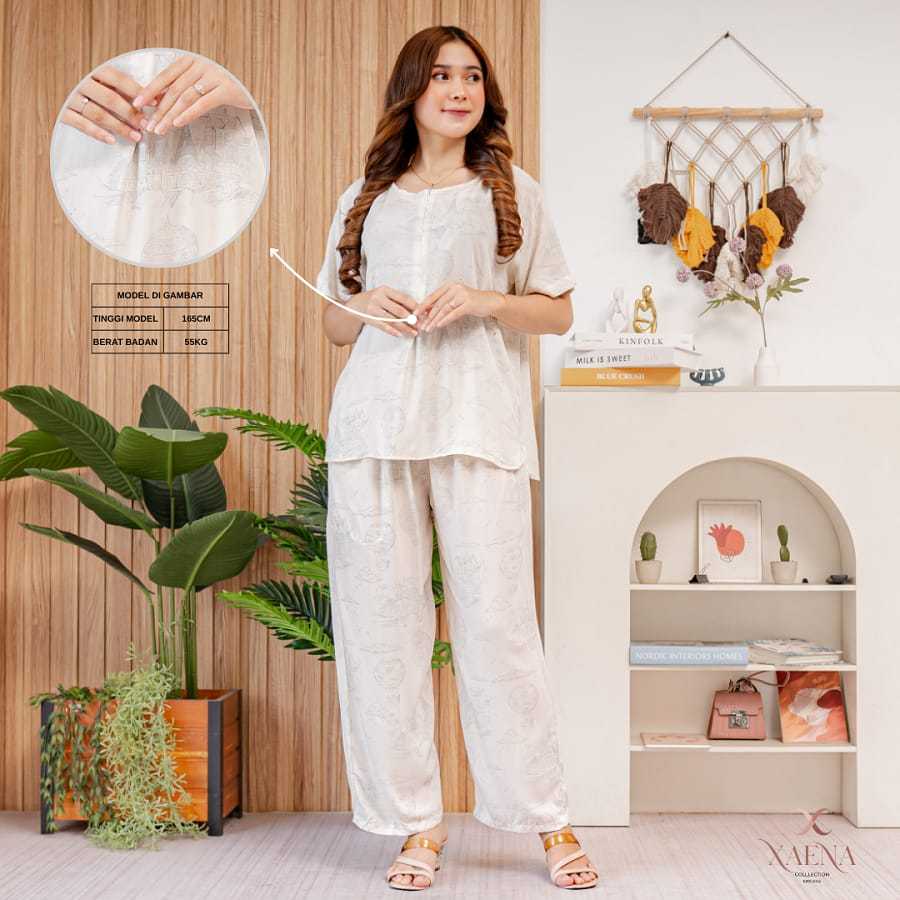 Baju Tidur Wanita Piyama Yumiko by: Xaena Bahan Lembut Dan Dingin